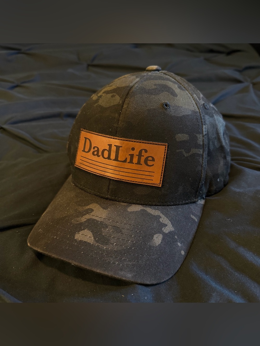 Multicam Black Dadlife Hat Leather Patch